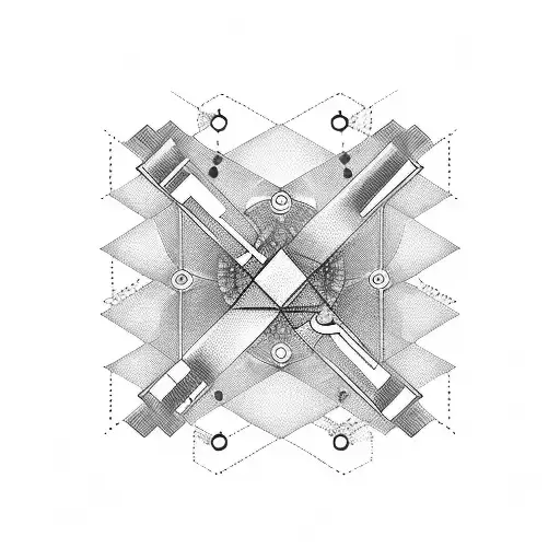 A minimalist design of a drug molecule with bass music elements tattoo design idea