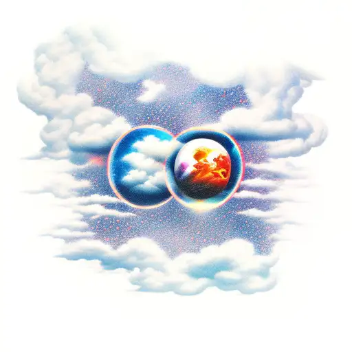 gemini on clouds tattoo design idea