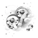 gemini on clouds tattoo design idea