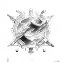 gemini on clouds tattoo design idea