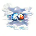 gemini on clouds tattoo design idea