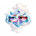 gemini on clouds tattoo design idea