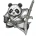 ninja panda bear with a sword tattoo design idea