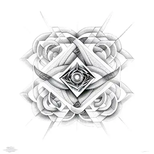 sacred geometry witchy snake Gemini  tattoo design idea