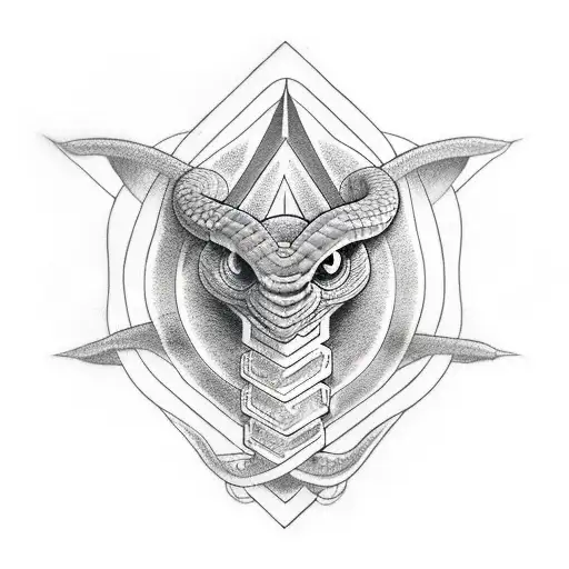 witchy snake Gemini  tattoo design idea