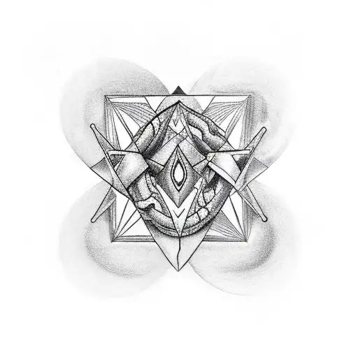 geometry witchy snake Gemini  tattoo design idea