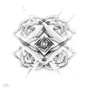 sacred geometry witchy snake Gemini  tattoo design idea