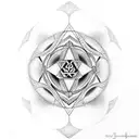 sacred geometry witchy snake Gemini  tattoo design idea