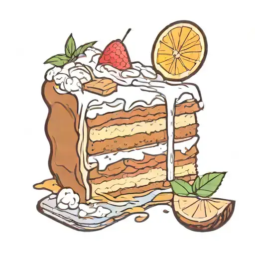 slice of coconut cake tattoo design idea