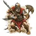 gladiator fighting tattoo design idea