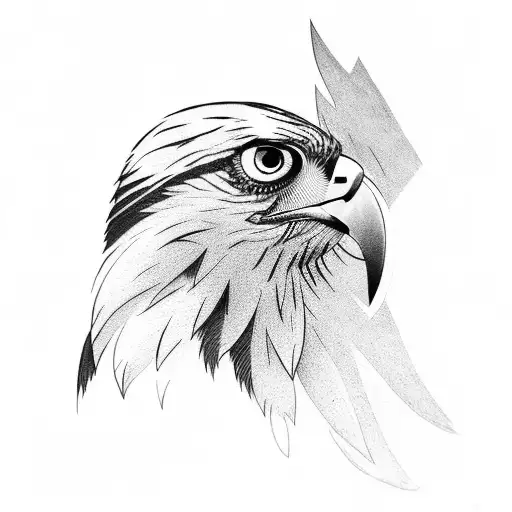 hawk in flight tattoo design idea