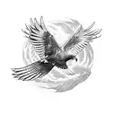 hawk in flight tattoo design idea