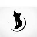 fox and moon tattoo design idea