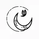 fox and moon tattoo design idea
