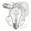 Incorporate a light bulb with intricate wiring intertwined with construction equipment tattoo design idea