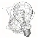 Incorporate a light bulb with intricate wiring intertwined with construction equipment tattoo design idea