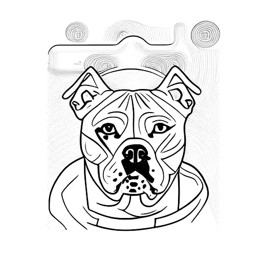 pitbull,  staffy tattoo design idea