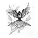 raven outstretched wingspan with celtic designs  tattoo design idea