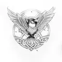 raven outstretched wingspan with celtic designs  tattoo design idea
