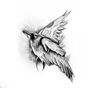 raven outstretched wingspan with celtic designs  tattoo design idea