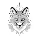 foxes double face tattoo design idea
