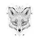 foxes double face tattoo design idea