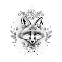 foxes double face tattoo design idea