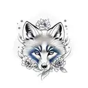 foxes double face tattoo design idea
