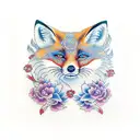 foxes double face tattoo design idea