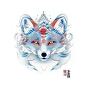 foxes double face tattoo design idea