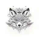 foxes double face tattoo design idea