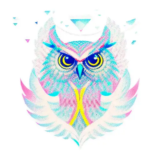 owl hunting with open wings tattoo design idea