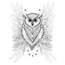 owl hunting with open wings tattoo design idea