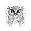 owl hunting with open wings tattoo design idea
