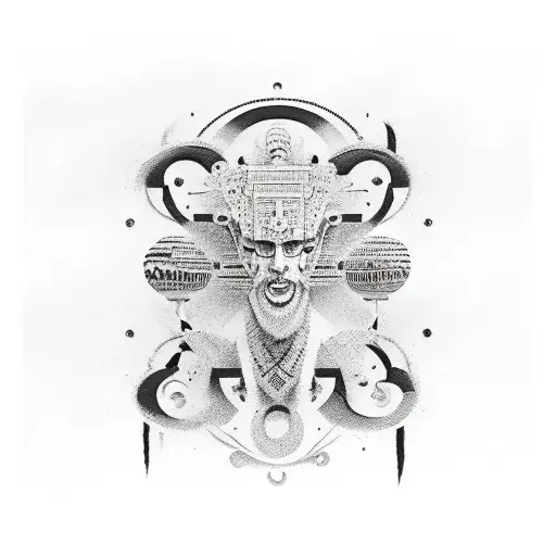 Luck, hieroglyph, brush stroke, black and white, japan, art, design tattoo design idea