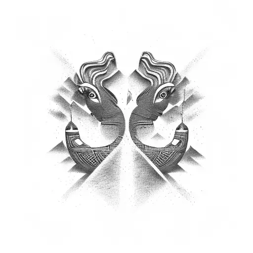 Luck, hieroglyph, brush stroke, black and white, japan tattoo design idea