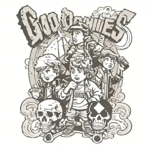goonies never say die tattoo design idea