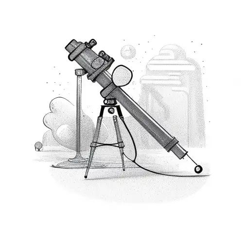 cartoon figure using a telescope tattoo design idea