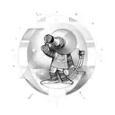 figure with telescope tattoo design idea