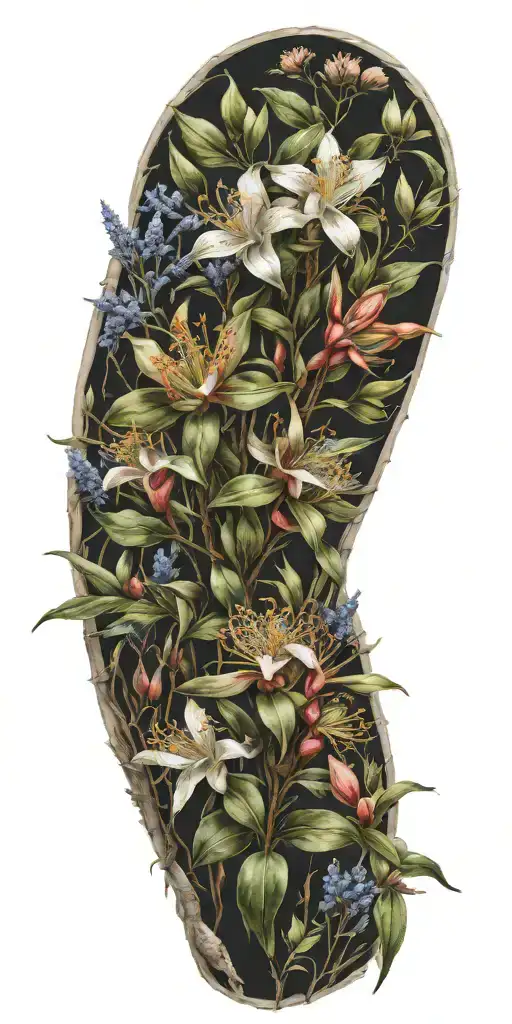 australian native flowers and plants  tattoo design idea