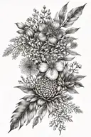 australian native flowers and plants tattoo design idea