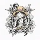 one piece anime tattoo design idea