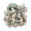 one piece anime tattoo design idea