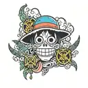 one piece anime tattoo design idea