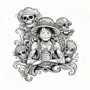 one piece anime tattoo design idea