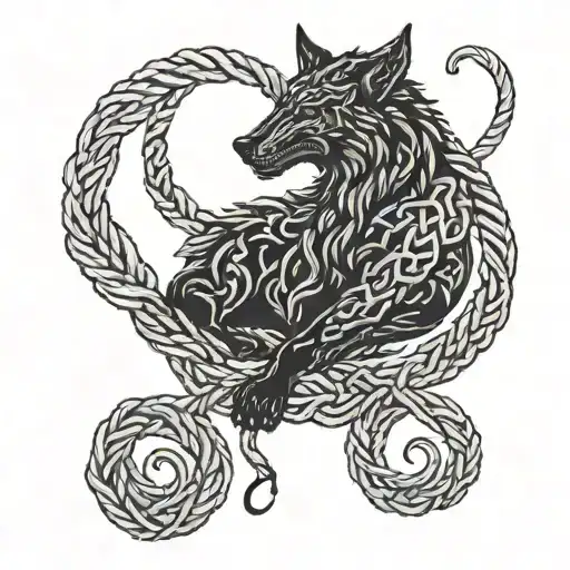 fenrir hangman's rope tattoo design idea