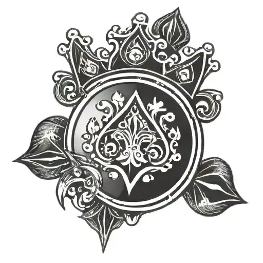 Rolex crown symbol with ace of spades inside it. tattoo design idea