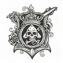 Rolex crown outline with ace of spades inside it. tattoo design idea
