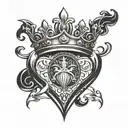 Rolex crown outline with ace of spades inside it. tattoo design idea