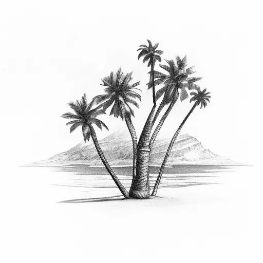 Palm Tree baseball  tattoo design idea